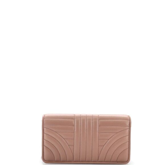 Prada Wallet on Chain Diagramme Quilted Leather Neutral - Picture 3 of 7